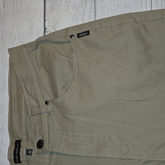 Silver Jeans Co. Skinny Fit Stretch Twill Chino Pants Khaki Size 32 × 32 NWOT - Picture 4 of 12